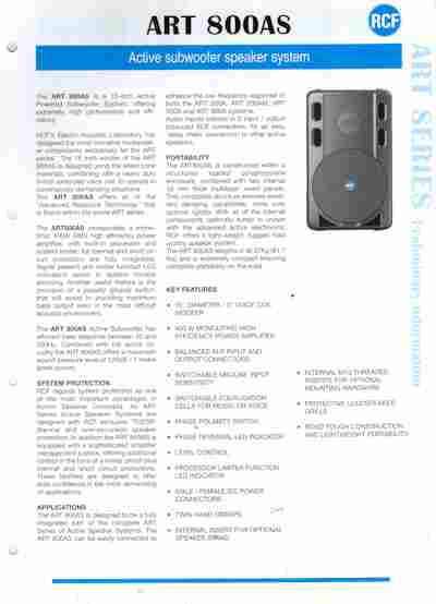 Rcf art 800as powered hot sale sub